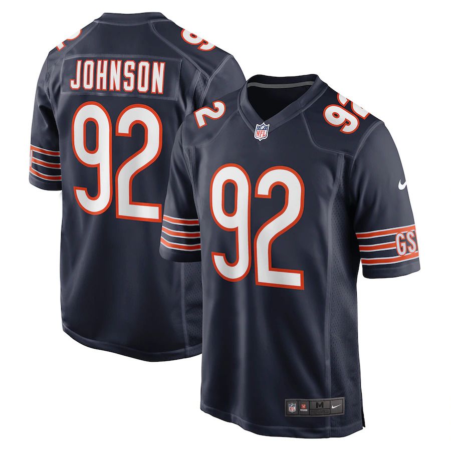 Men Chicago Bears #92 Caleb Johnson Nike Navy Game NFL Jersey